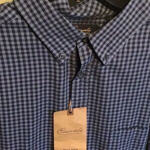 Casual Blue Gingham Button Down Shirt